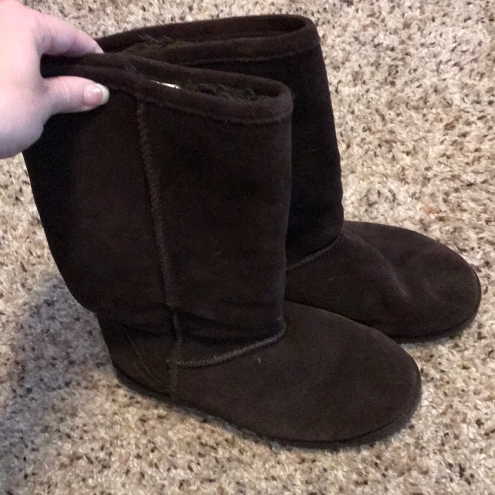 Brown suede boots